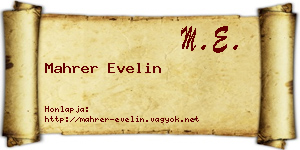 Mahrer Evelin névjegykártya